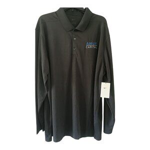 nwt Nike Men Long Sleeves Polo Shirt Black XXL